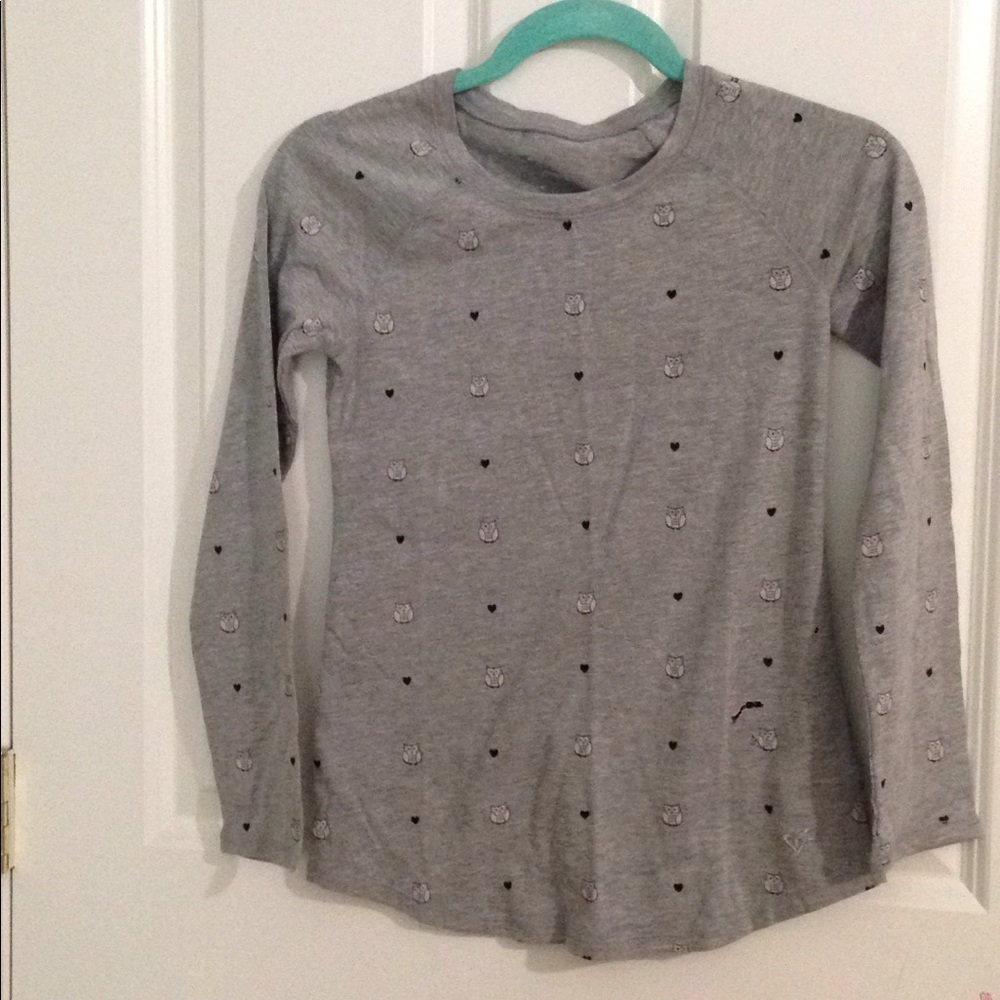 Owl and heart print shirt.